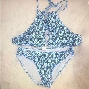 Geometric Blue Bikini Set